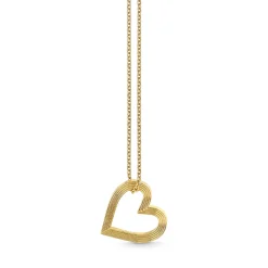 Gold Fluted Heart Charm