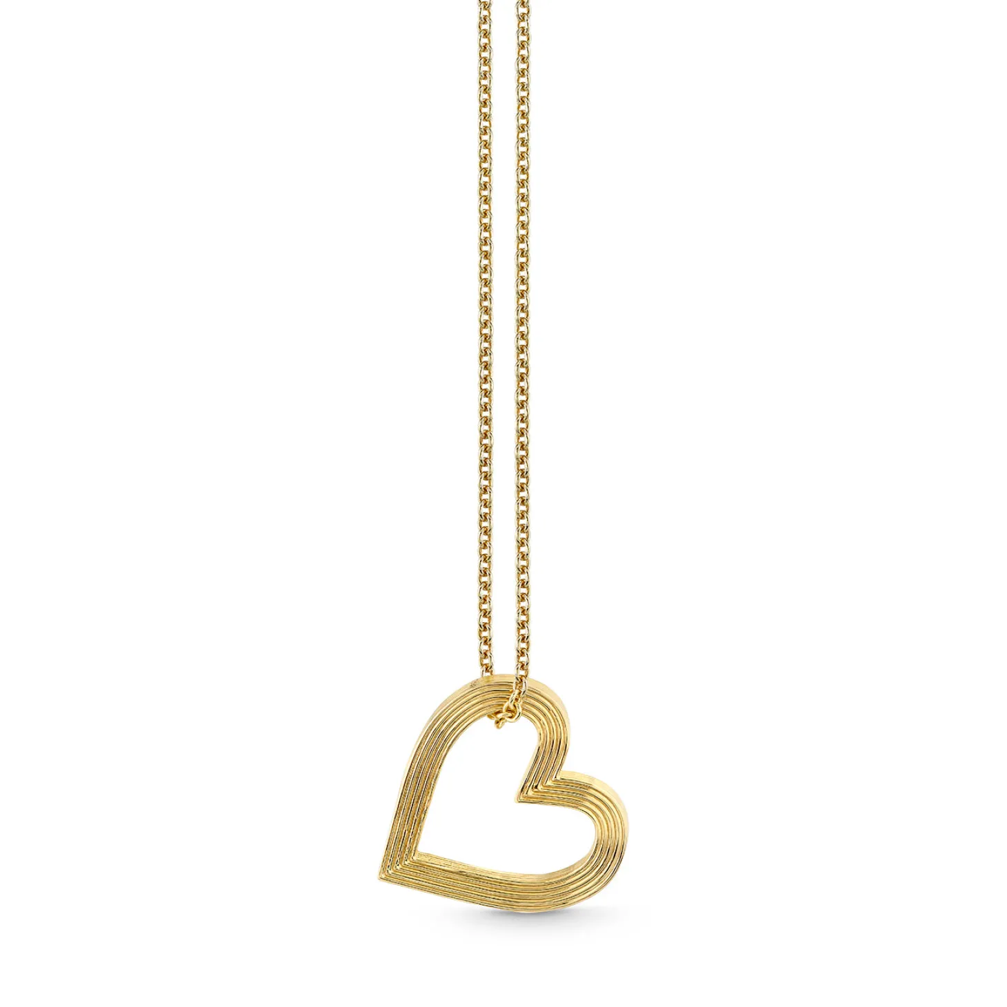 Gold Fluted Heart Charm