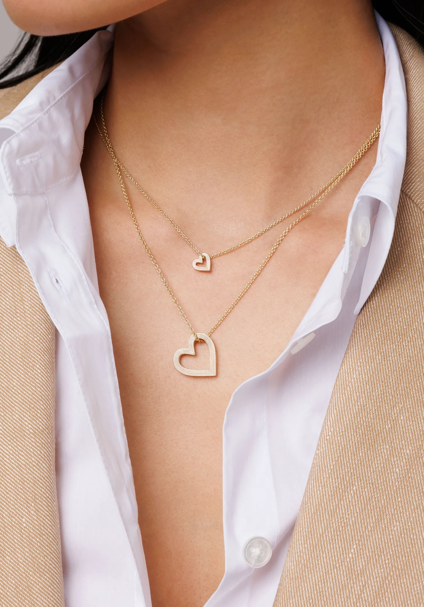 Gold Fluted Heart Charm