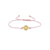 Gold, Pink Sapphire & Amethyst Wicked Glinda Butterfly Tiny Coin on Pink Cord Bracelet
