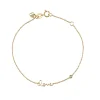 Gold Plated Sterling Silver Love Bracelet with Bezel Set Diamond