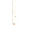 Gold Plated Sterling Silver Heart Necklace with Bezel Set Diamond