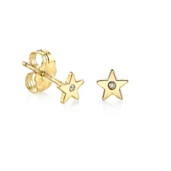Gold Plated Sterling Silver Star Stud Earrings