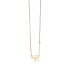 Gold Plated Sterling Silver BFF Necklace with Bezel-Set Diamond