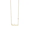 Gold Plated Sterling Silver Believe Necklace with Bezel Set Diamond