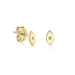 Gold Plated Sterling Silver Eye Stud Earrings