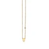 Gold Plated Sterling Silver Skull Necklace with Bezel Set Diamond