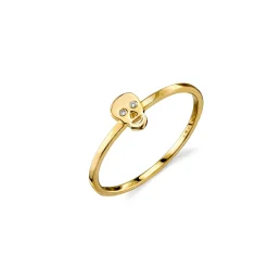 Gold Plated Sterling Silver Skull Ring
