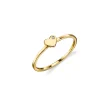 Gold Plated Sterling Silver Heart Ring With Bezel Set Diamond