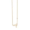 Gold Plated Sterling Silver WTF Necklace with Bezel Set Diamond