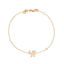 Gold Plated Sterling Silver BFF Bracelet with Bezel Set Diamond