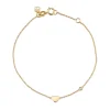Gold Plated Sterling Silver Heart Bracelet with Bezel Set Diamond