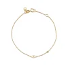 Gold Plated Sterling Silver Eye Bracelet with Bezel Set Diamond