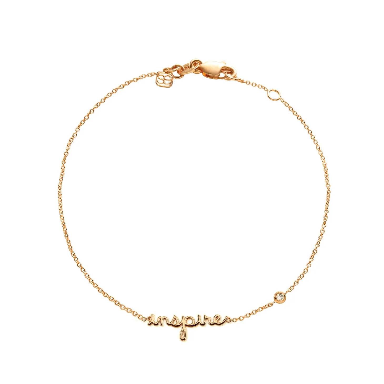 Gold Plated Sterling Silver Inspire Bracelet with Bezel-Set Diamond
