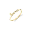 Gold Plated Sterling Silver Love Ring With Bezel Set Diamond