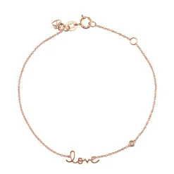 Gold Plated Sterling Silver Love Bracelet with Bezel Set Diamond