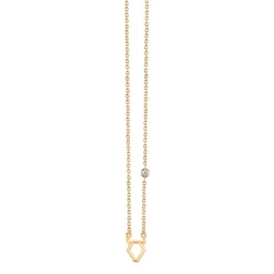 Gold Plated Sterling Silver Zodiac Necklace with Bezel Set Diamond
