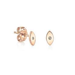 Gold Plated Sterling Silver Eye Stud Earrings