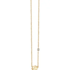 Gold Plated Sterling Silver Zodiac Necklace with Bezel Set Diamond