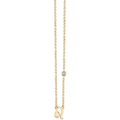 Gold Plated Sterling Silver Zodiac Necklace with Bezel Set Diamond