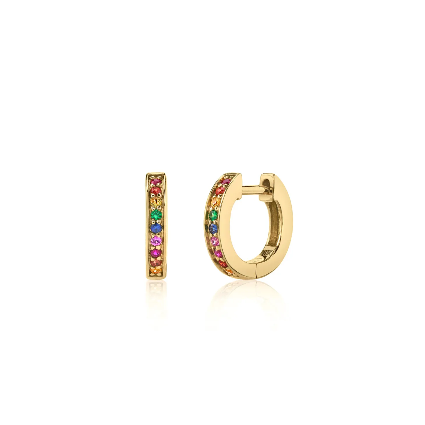 Gold Rainbow Huggie Hoops