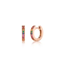 Gold Rainbow Huggie Hoops