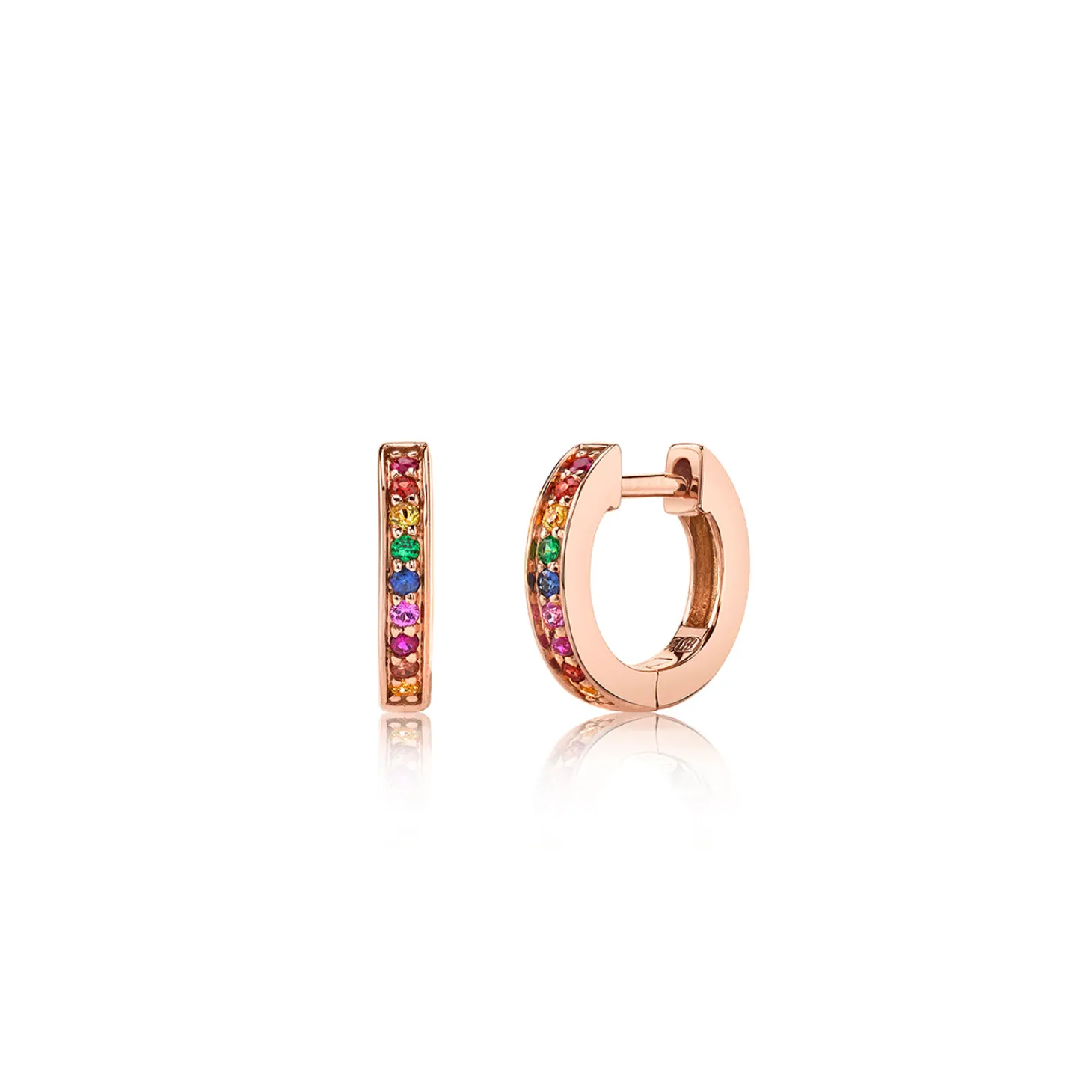 Gold Rainbow Huggie Hoops