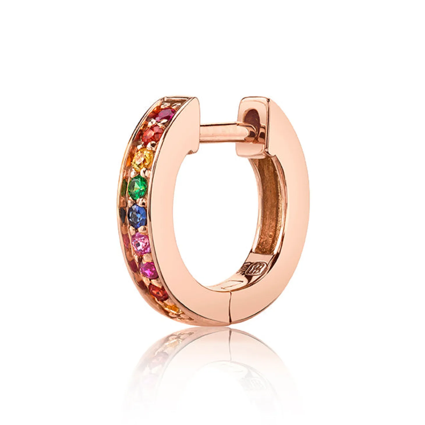 Gold Rainbow Huggie Hoops