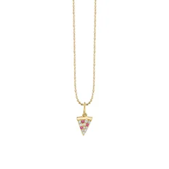 Kids Collection Gold & Diamond Pizza Slice Necklace