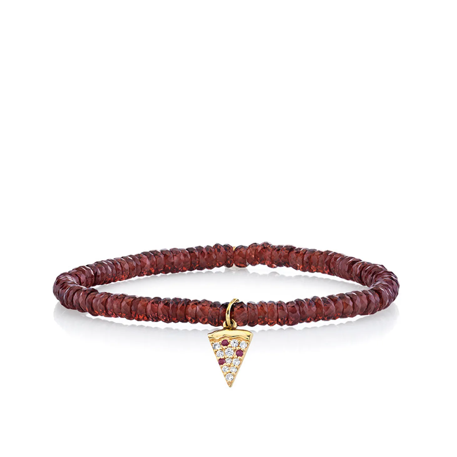 Kids Collection Gold & Diamond Pizza Slice on Garnet