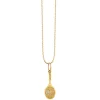 Kids Collection Gold & Diamond Tennis Racquet Necklace