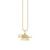 Kids Collection Gold & Diamond Triceratops Necklace