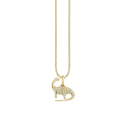 Kids Collection Gold & Diamond Brontosaurus Necklace