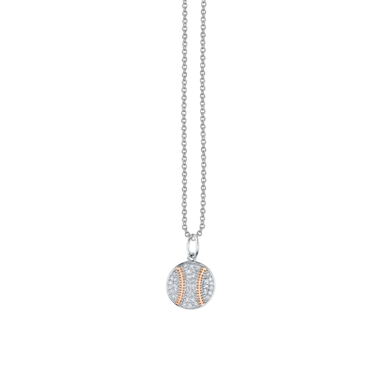Kids Collection Gold & Diamond Baseball Necklace