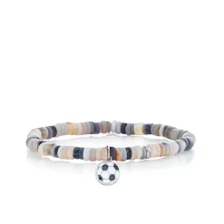 Kids Collection Gold & Diamond Soccer Ball on Australian Opal Heishi