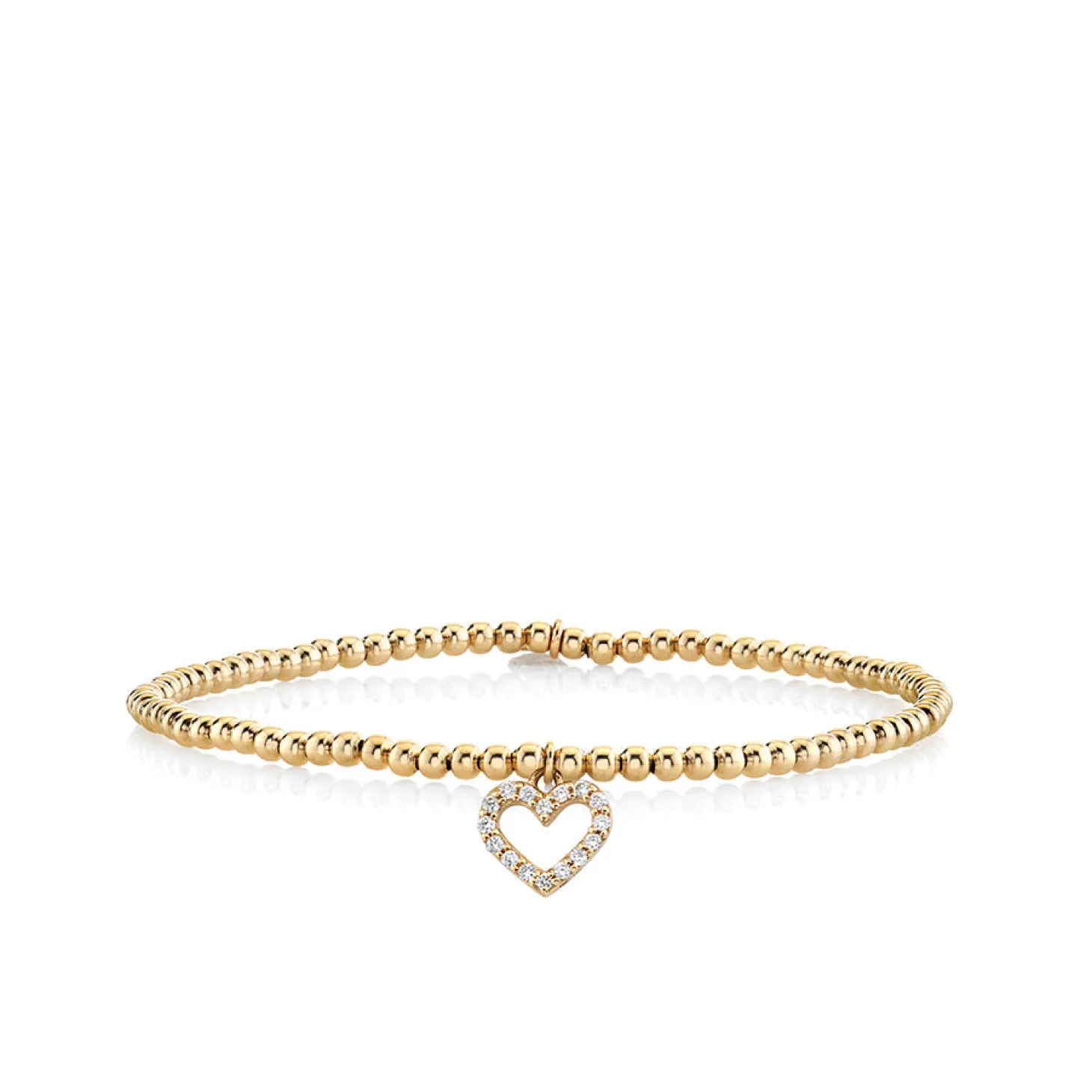 Kids Collection Gold & Diamond Heart on Gold Beads