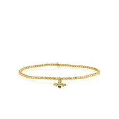 Kids Collection Gold & Diamond Tiny Bee on Gold Beads