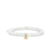 Kids Collection Gold & Diamond Tiny Clam Shell on Mother of Pearl Heishi
