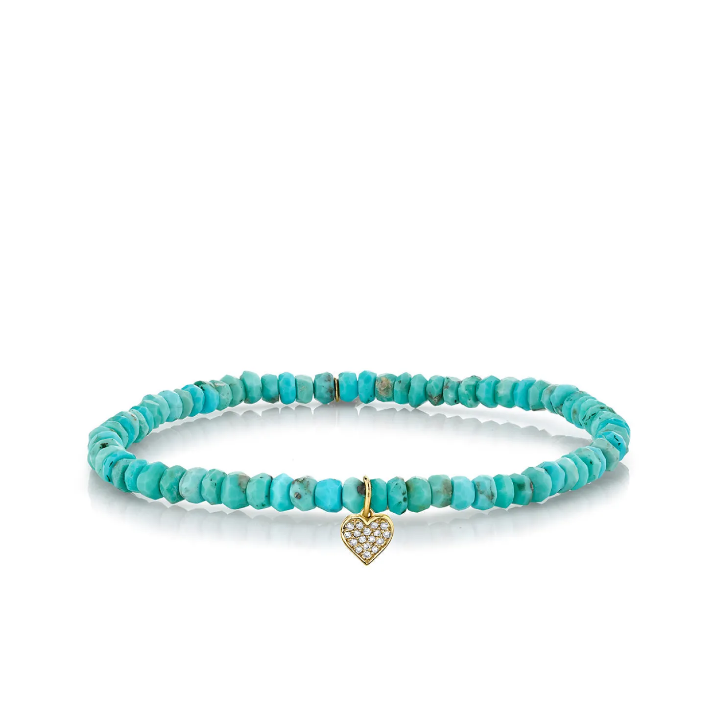 Kids Collection Gold & Diamond Baby Heart on Turquoise