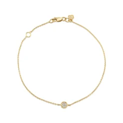 Kids Collection Gold & Diamond Tiny Disc Bracelet