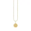 Kids Collection Gold & Diamond Small Marquise Eye Coin Necklace