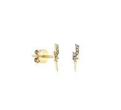 Kids Collection Gold & Diamond Lightning Bolt Stud