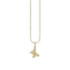 Kids Collection Gold & Diamond Tiny Butterfly Necklace