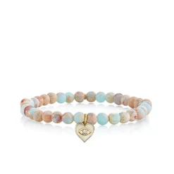 Kids Collection Gold & Diamond Heart on Impression Jasper