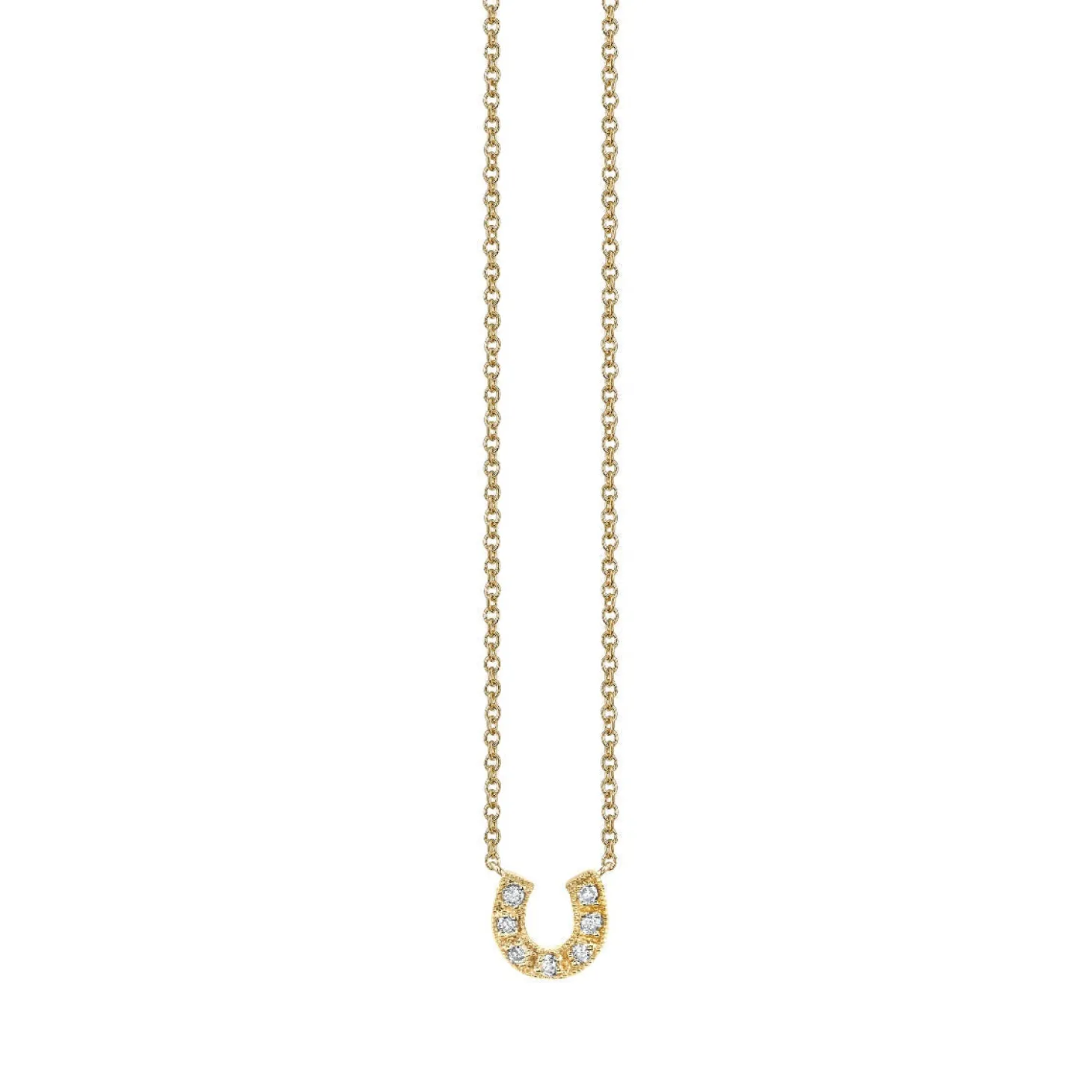 Kids Collection Gold & Diamond Small Horseshoe Necklace