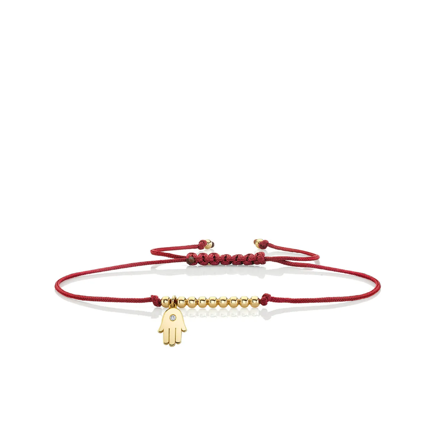 Kids Collection Gold & Diamond Tiny Hamsa Cord Bracelet