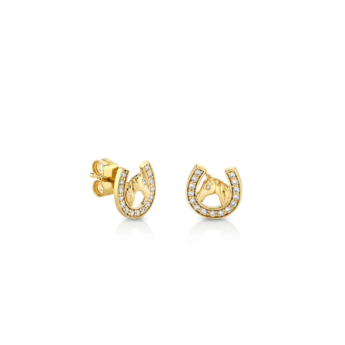 Kids Collection Gold & Diamond Horse Horseshoe Stud