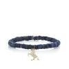 Kids Collection Gold & Diamond Horse on Black-Blue Ethiopian Opal