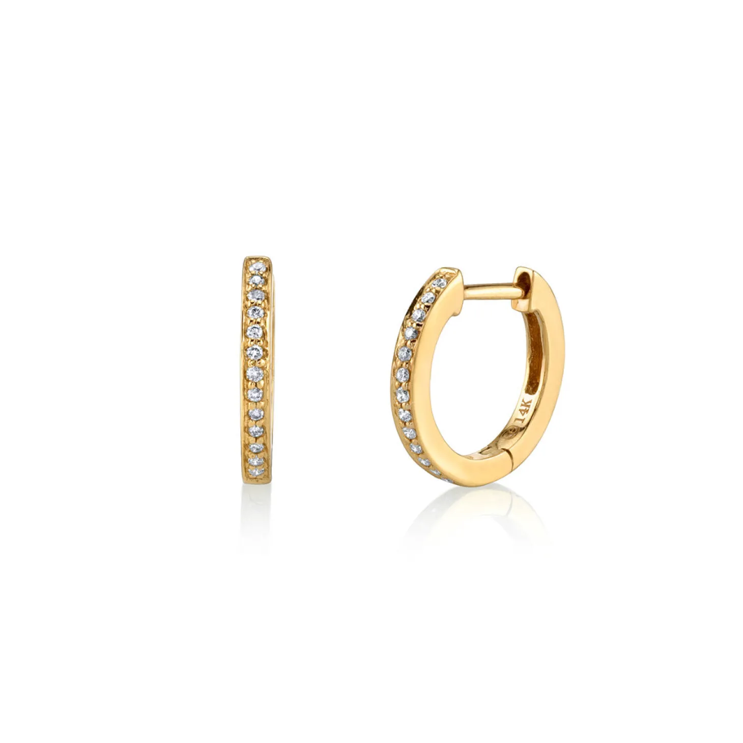 Kids Collection Gold & Diamond Huggie Hoops