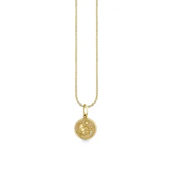 Kids Collection Gold & Diamond Tiny Cupid Coin Necklace